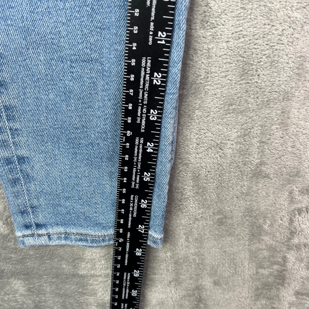 American Eagle Mom Jeans Womens 00 Light Wash Stretch Distressed High Rise - Picture 7 of 16